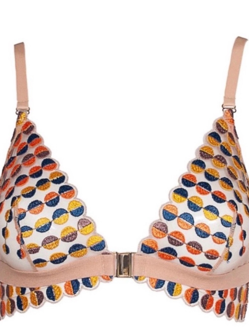 HUIT Deco Dot Lace Bralette Women’s Multicolor Embroidered Front-Close Bralette